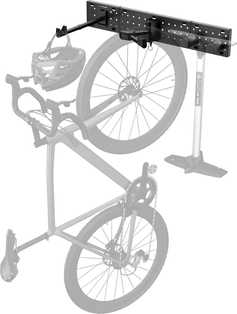 Wieszak na rower na ścianę 768 x 125 x 368 mm