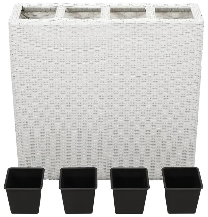 Biała duża donica ogrodowa z technorattanu G8-Z06