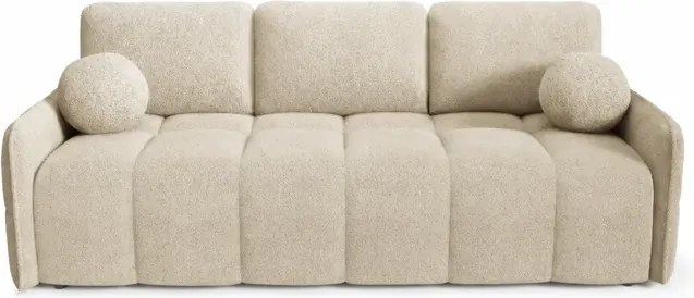 Sofa PURE Rozkładana Dwuosobowa Beżowa Boucle Japandi