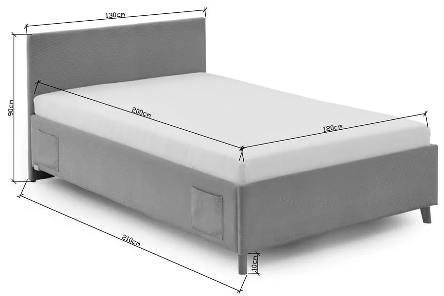 Beżowe łóżko dziecięce ze schowkiem 120x200 cm Cool – Meise Möbel