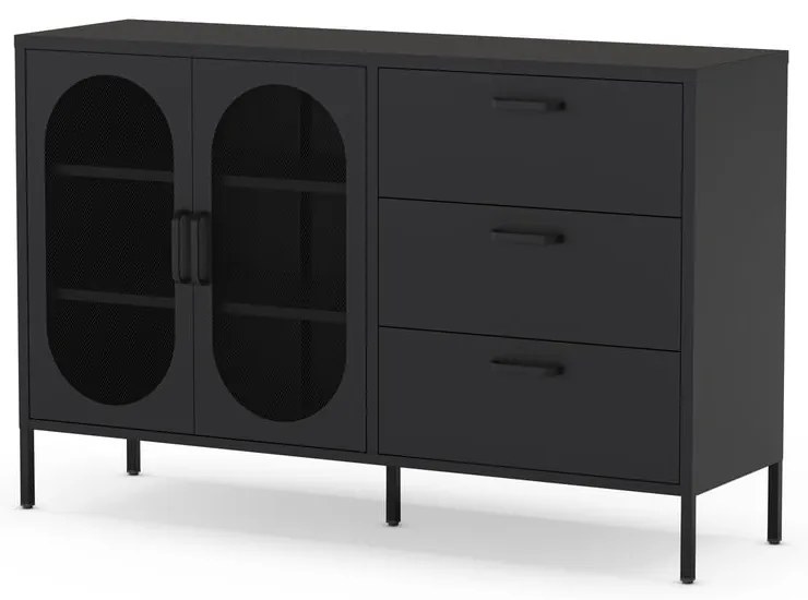 Czarna komoda 140x90 cm Diora – Marckeric