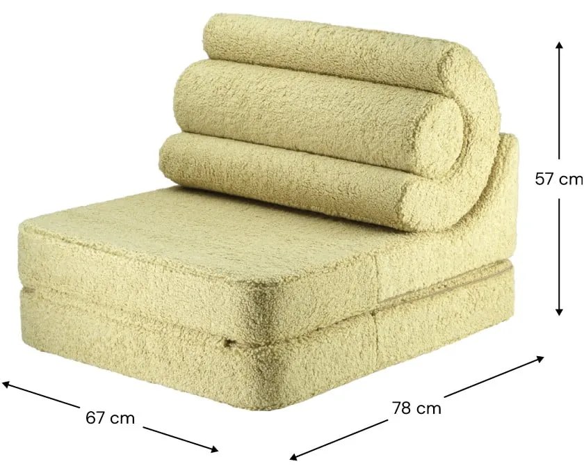 Zielony fotel dziecięcy z materiału bouclé Flipster – Wigiwama
