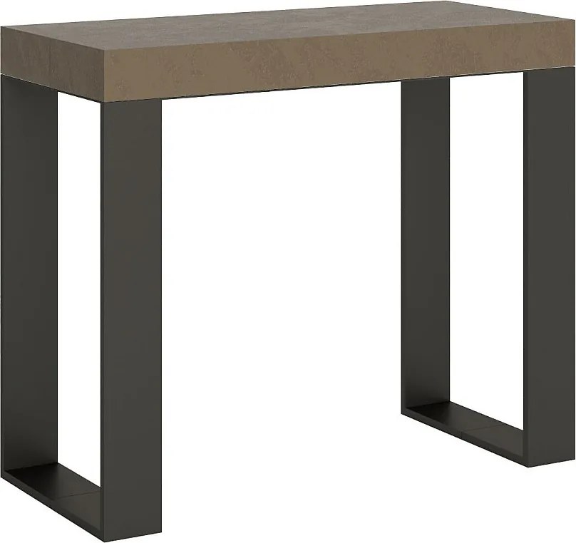 Konsola rozkładana 90x40/196 cm Tecno Small Szaro-beżowy rama w kolorze Antracytu