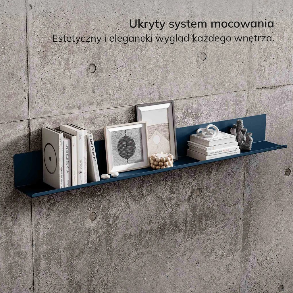 Półka wisząca metalowa granatowa, 1200 mm: JOANNE Modern