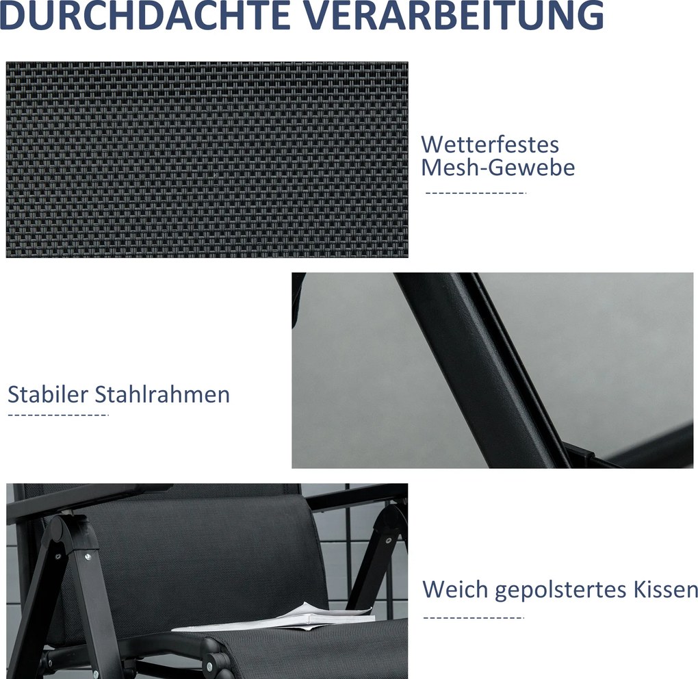 Outsunny leżak ogrodowy skladany 70cm regulowany przesylny - Aosom PL