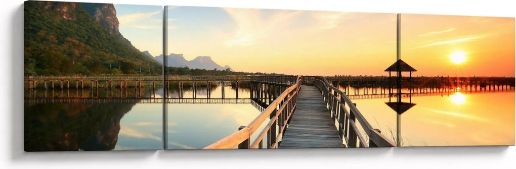Obraz drewnianego molo (170x50 cm)