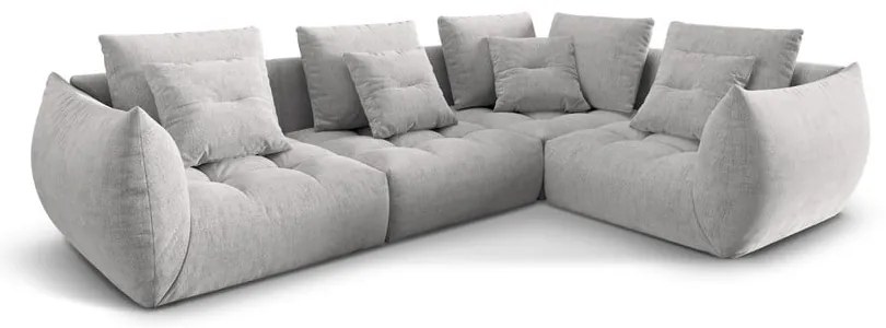 Jasnoszary narożnik (prawostronny/w kształcie litery L) Bloom – Micadoni Home