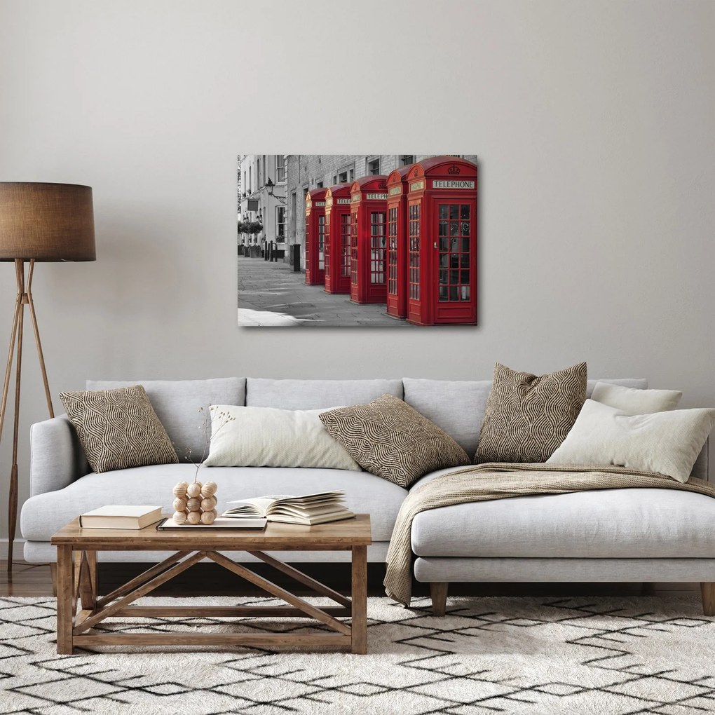 Obraz - Budki telefoniczne w Londynie (70x50 cm)
