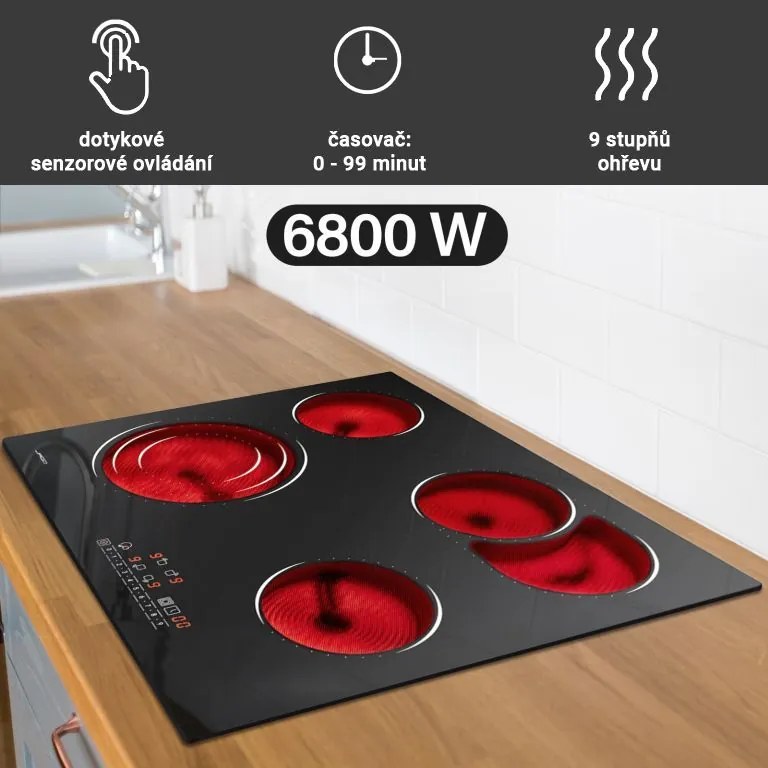 JAGO Płyta szklano-ceramiczna, 6800 W