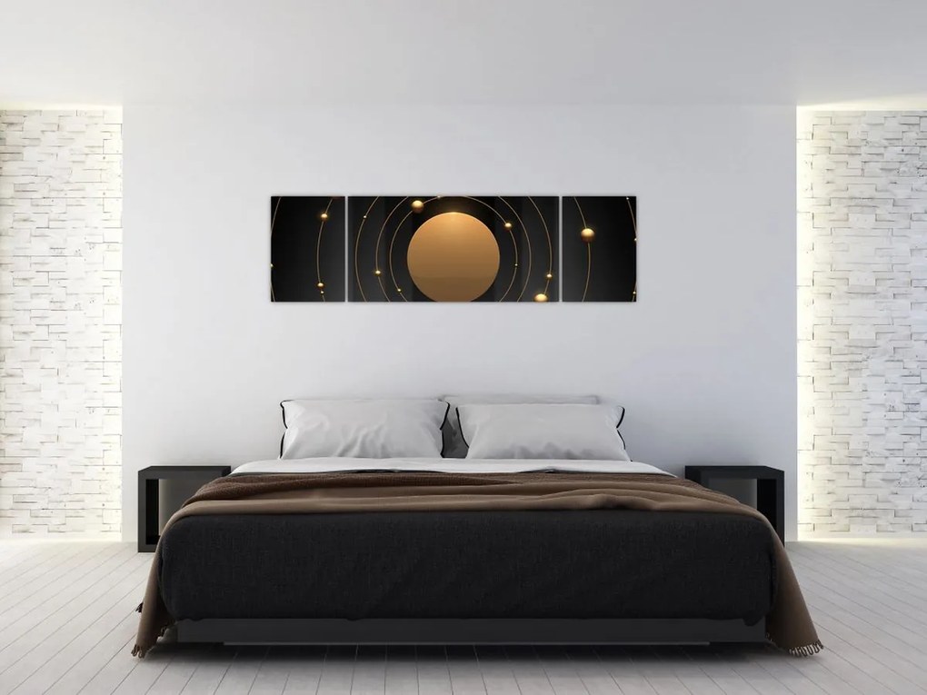 Obraz - Złote kółka (170x50 cm)