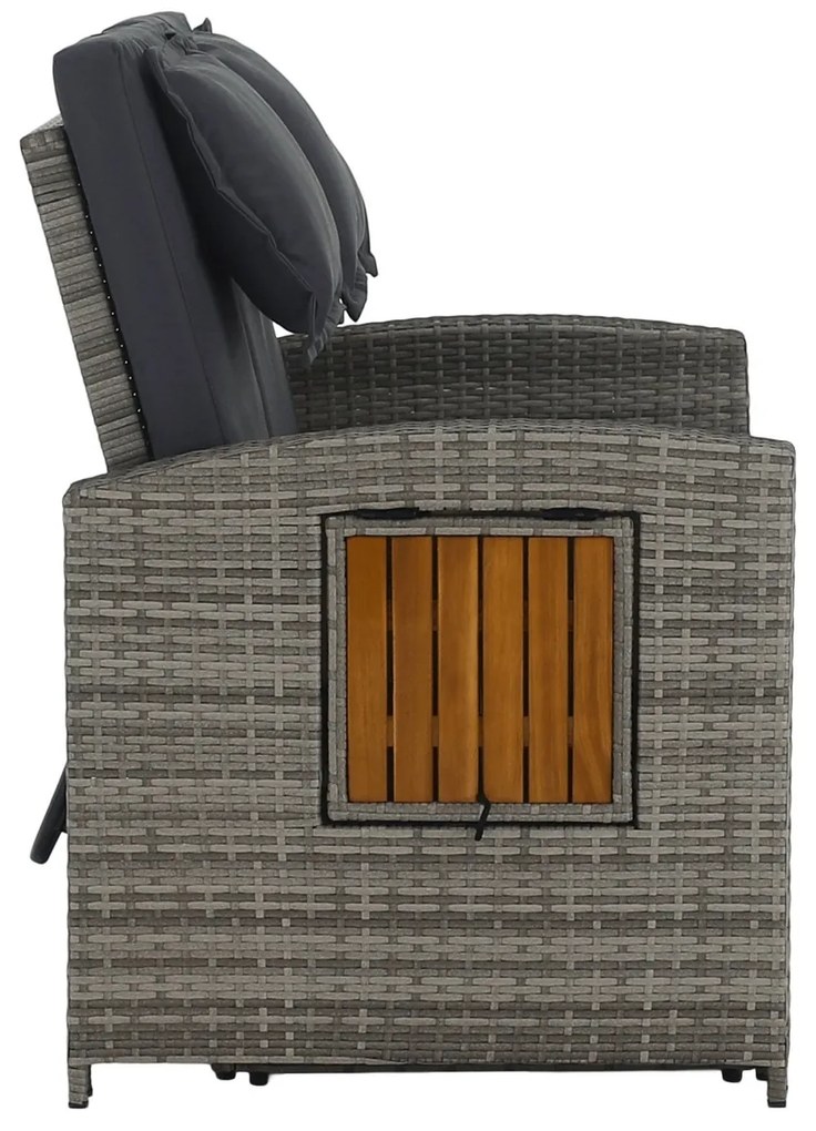 Sofa ogrodowa rattanowa MALORY, szary/naturalny