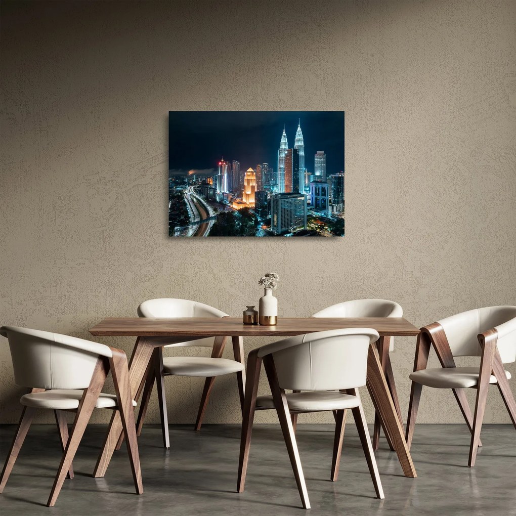 Obraz na szkle - Noc w Kuala Lumpur (70x50 cm)
