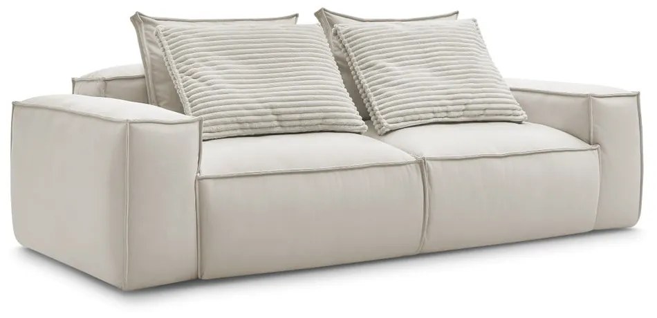 Beżowa sofa z imitacji skóry 260 cm Boheme – Bobochic Paris