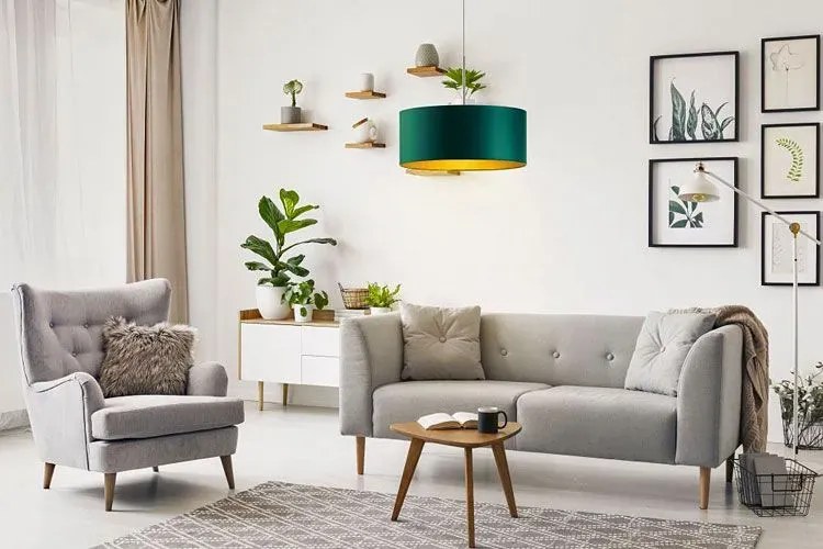 Lampa wisząca z okrągłym kloszem 50 cm - R3-W02
