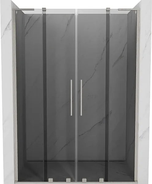 Mexen Velar L Duo drzwi prysznicowe rozsuwane 140 cm, grafit, nikiel szczotkowany - 871-140-003-42-97