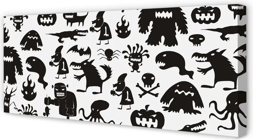 Obraz na płótnie Czarne Stwory na Białym Tle