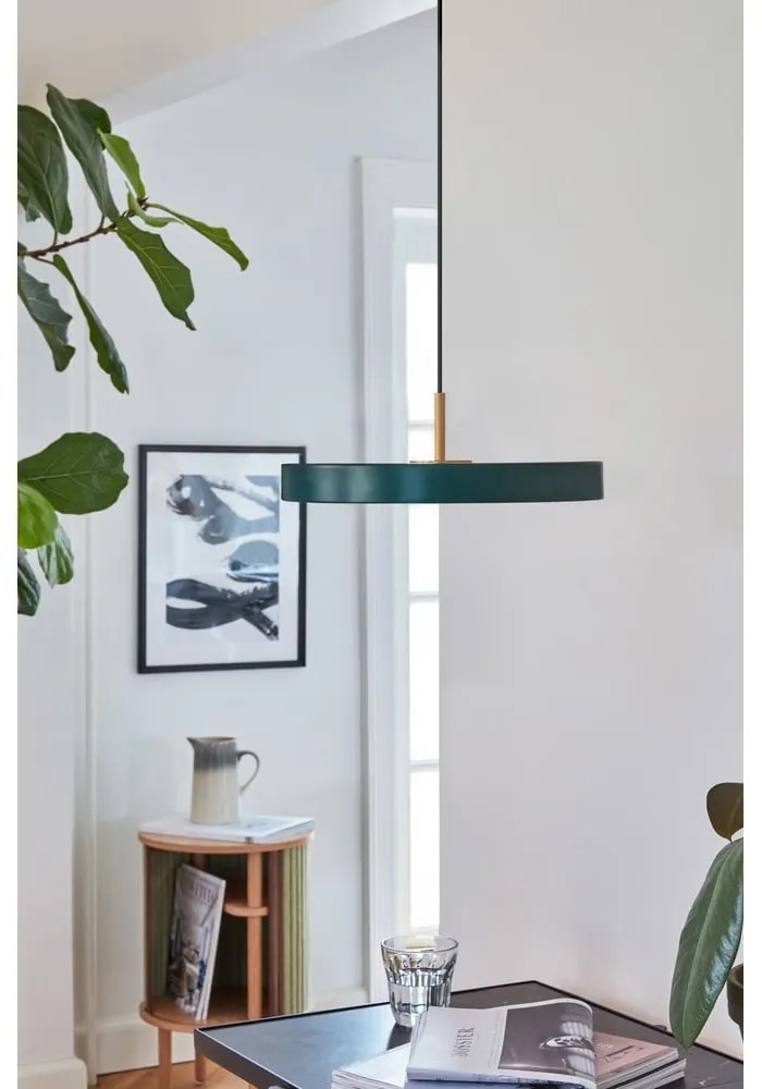 Ciemnozielona lampa wisząca LED z metalowym kloszem ø 31 cm Asteria Mini – UMAGE