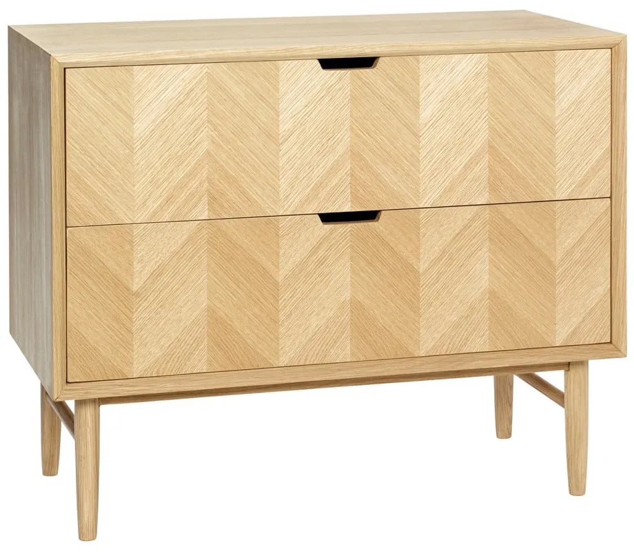 Komoda z drewna dębowego z szufladami Hübsch Herringbone