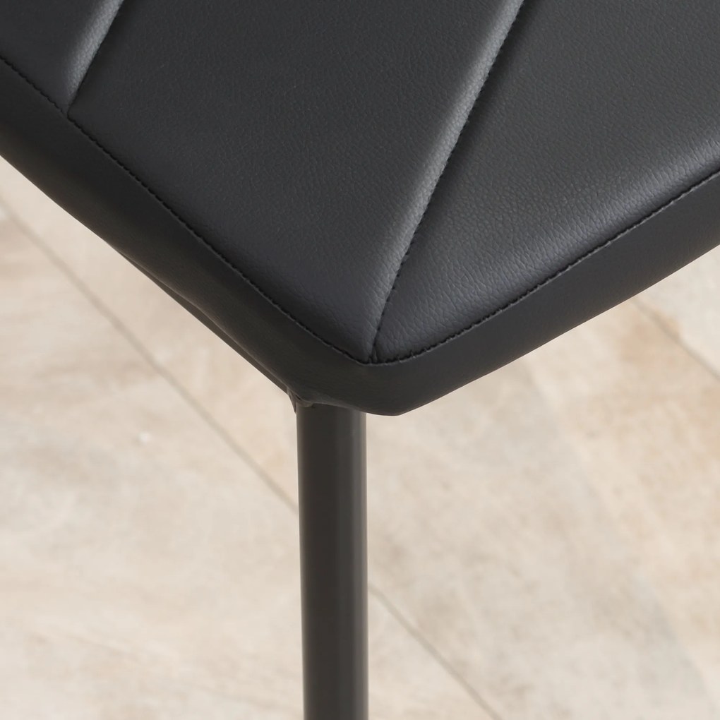 HOMCOM Zestaw 4 Krzesła Jadalniane Kuchenne Nowoczesny Design 41x50x97cm Czarne | Aosom PL