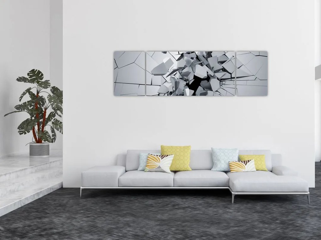 Obraz abstrakcja 3D (170x50 cm)