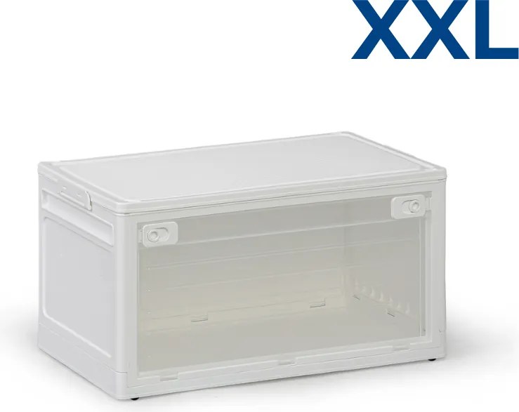Duży składany regałowy pojemnik XXL 94 l, 660x400x358 mm, biały