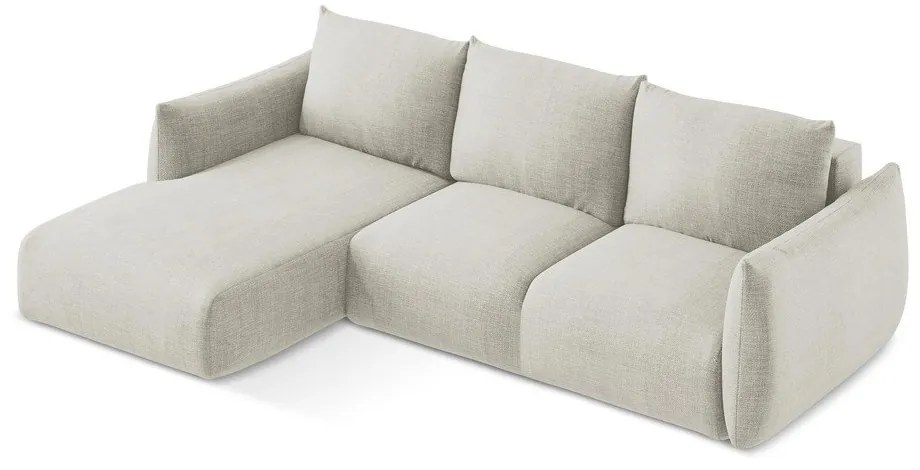 Beżowy rozkładany narożnik (lewostronny/z szezlongiem) Leila – Makamii