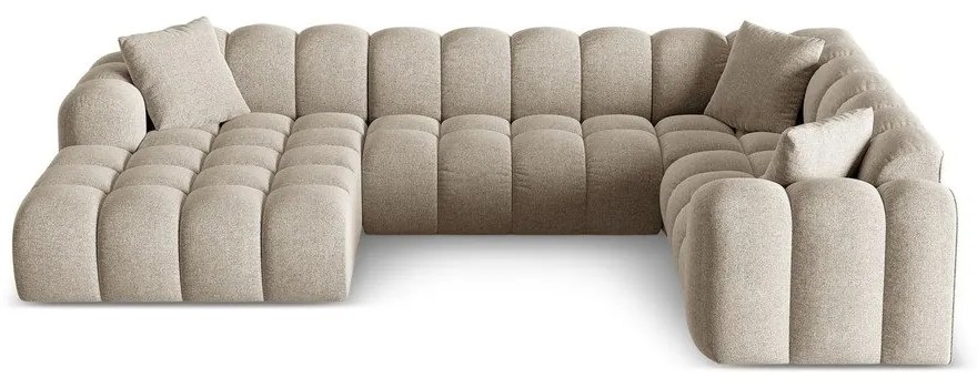 Jasnobrązowy narożnik z tkaniny szenilowej (prawostronny/w kształcie litery U) Treno – Cosmopolitan Design