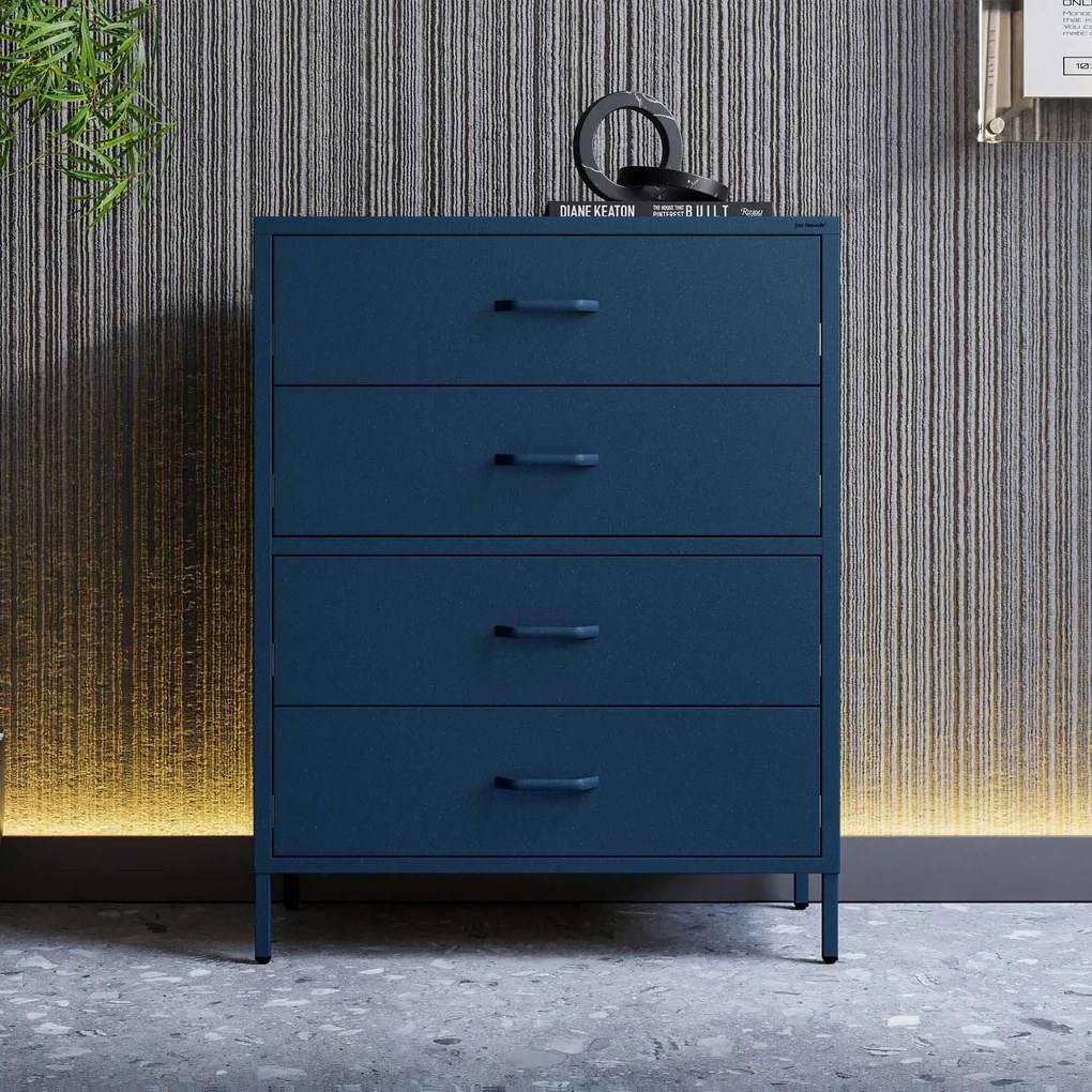 Komoda szafka metalowa granatowa Modern CARLA, 800 x 1015 x 400 mm