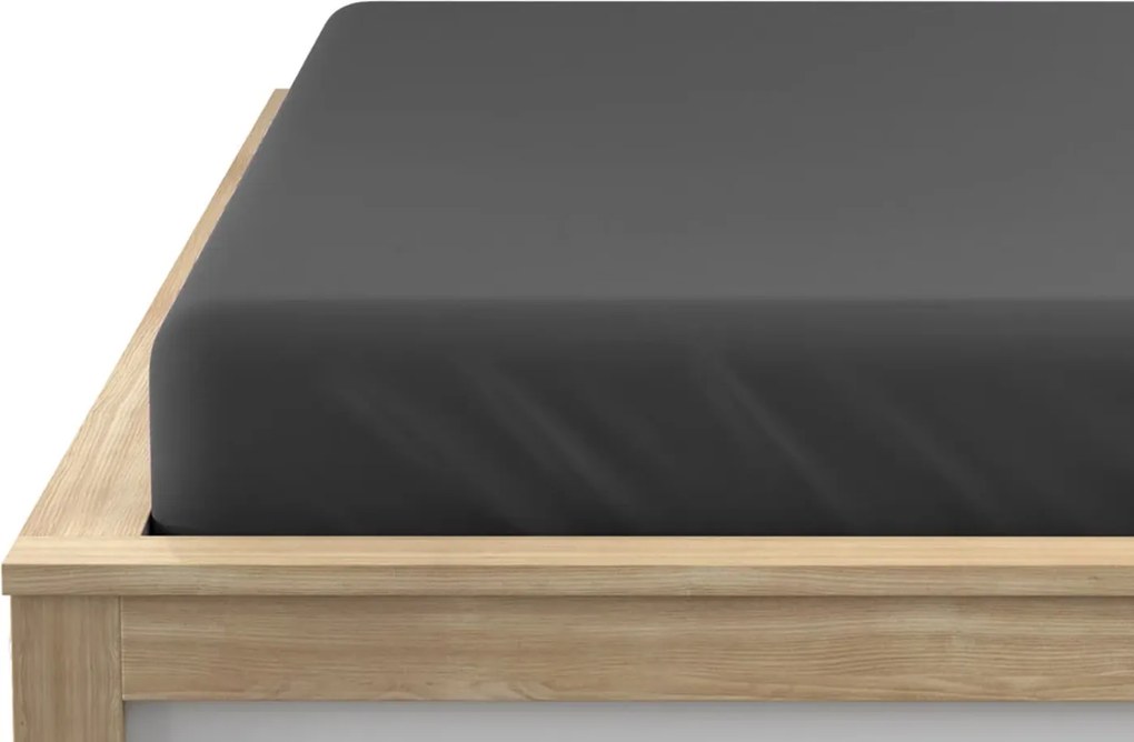 PrzytulneMieszkanie.pl Prześcieradło jersey BASIC ciemnoszare 90 x 200 cm