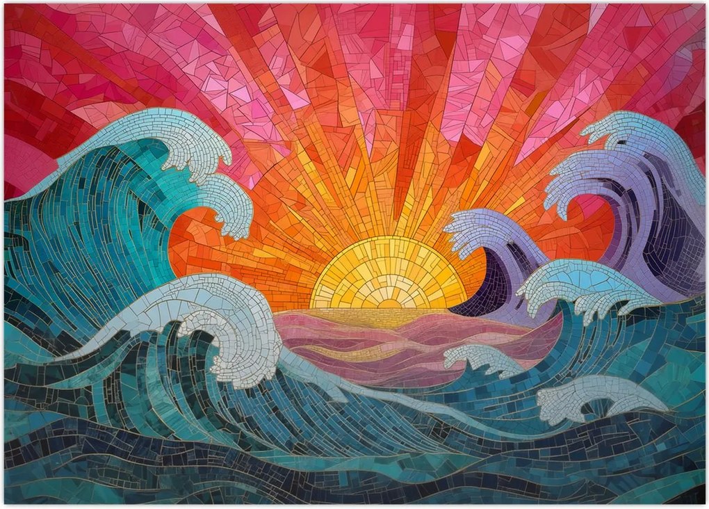 Obraz - Mozaika fal (70x50 cm)