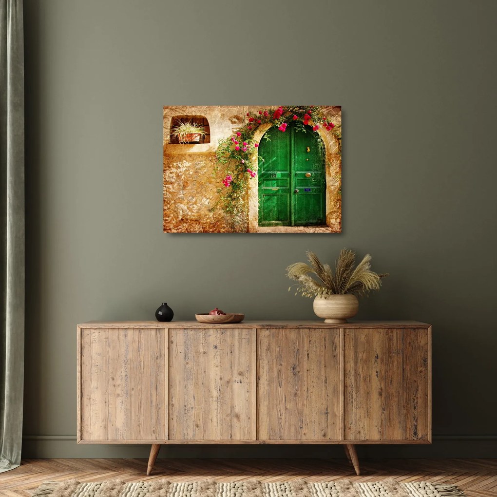Obraz na szkle starych drzwi (70x50 cm)