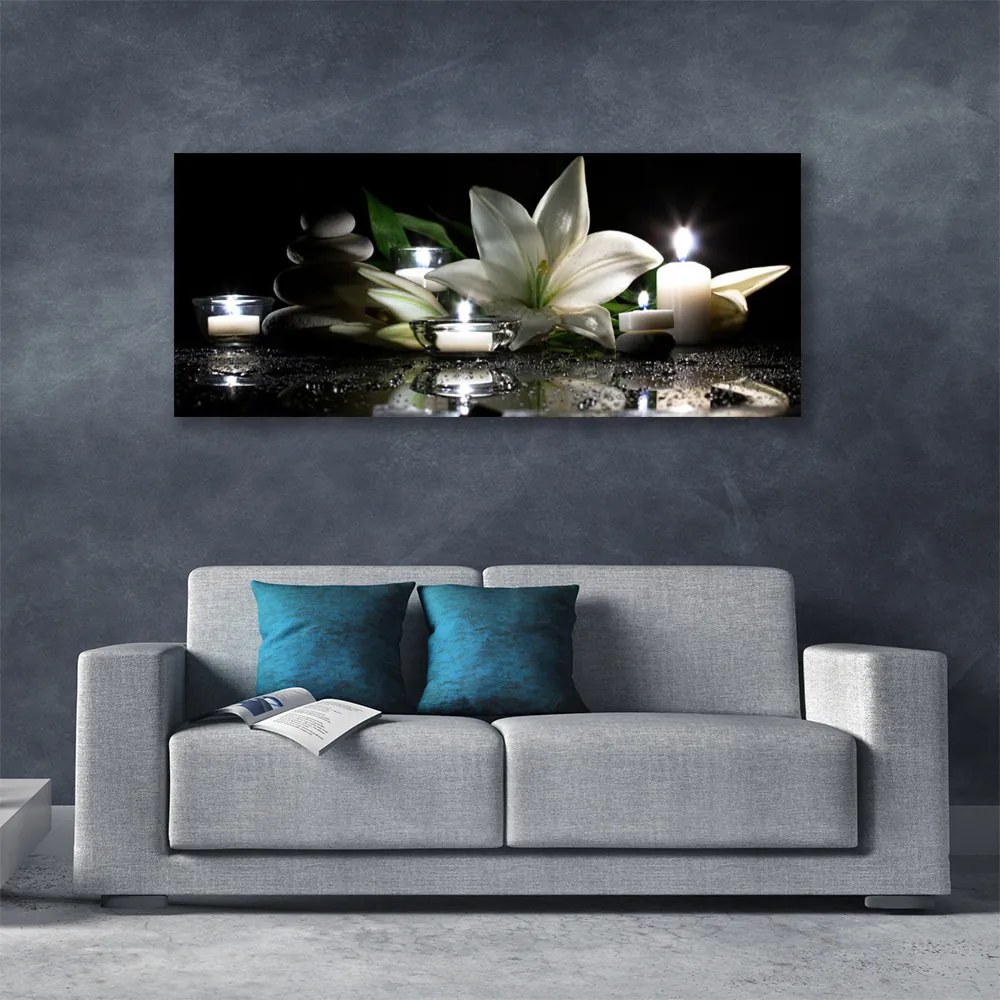 Obraz canvas Świece Spa i Lilia Wodna