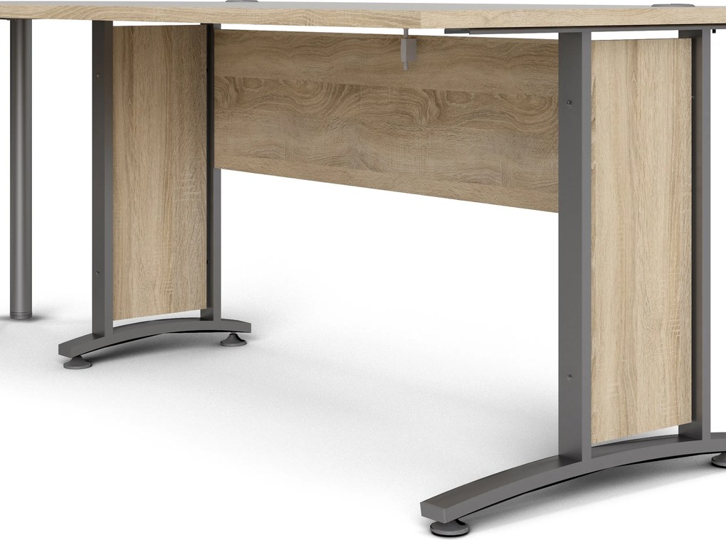 Biurko narożne Prima dąb sonoma 200x200 szare nogi