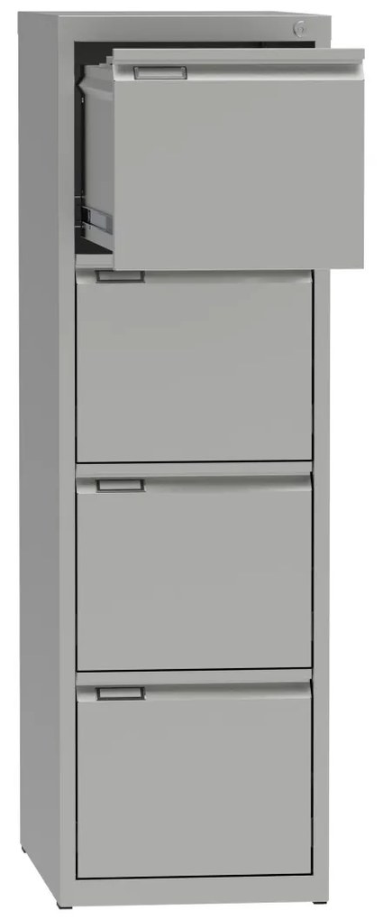 Metalowa szafa kartotekowa A4, 4 szuflady, kolor szary