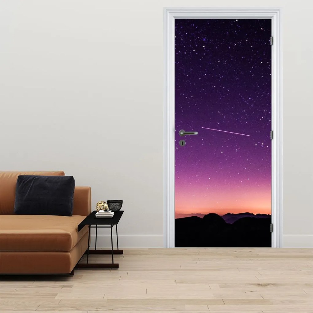 Fototapeta na drzwi - Niebo ze spadającą gwiazdą (95x205cm)