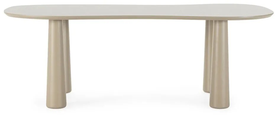 Beżowy stolik z blatem z drewna sosnowego 110x220 cm Nahia – MOME