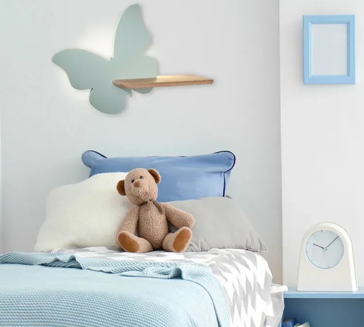 Lampka nocna dla dzieci w kształcie motyla miętowa - K032-Nando