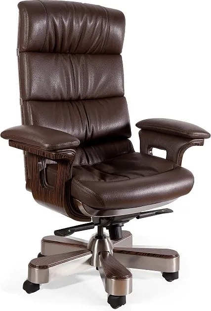 Designerski fotel gabinetowy ze skóry naturalnej Lord