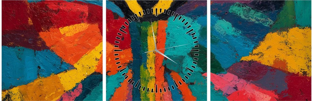 Obraz - Malowany anioł (z zegarem) (90x30 cm)