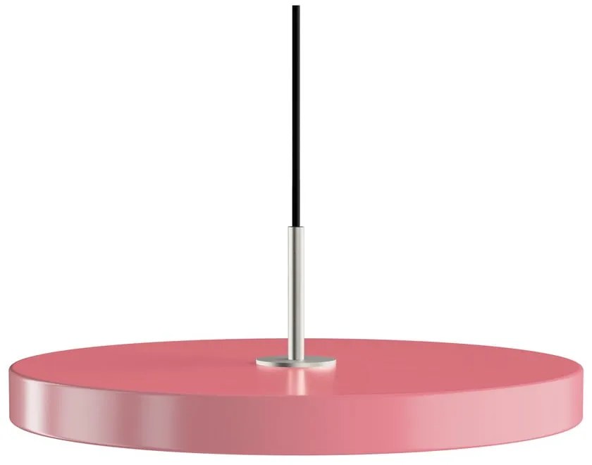 Różowa lampa wisząca LED z metalowym kloszem ø 43 cm Asteria Medium – UMAGE