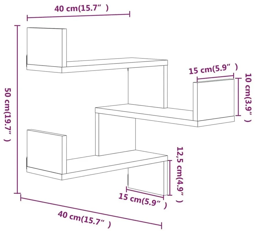 Czarny komplet 2 półek A0-B09