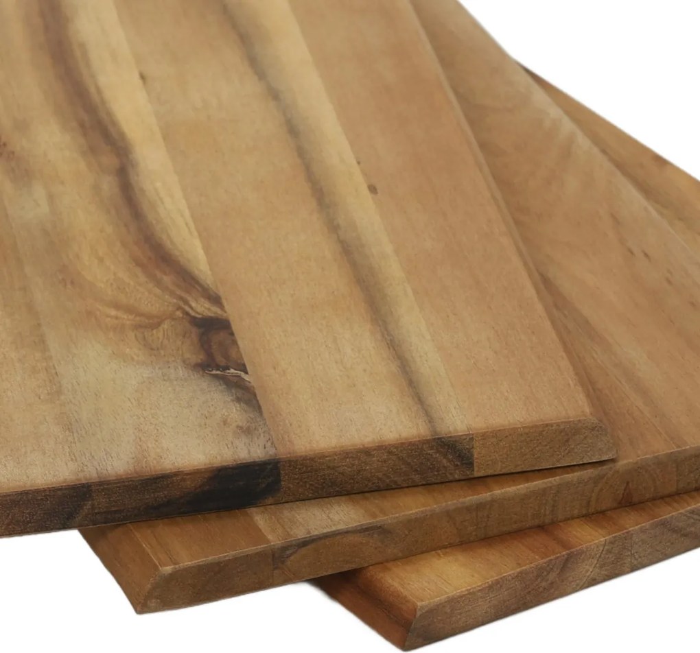 Tace do serwowania przekąsek, 3 sztuki w komplecie, drewno akacjowe, 23 x 15 cm, Kesper