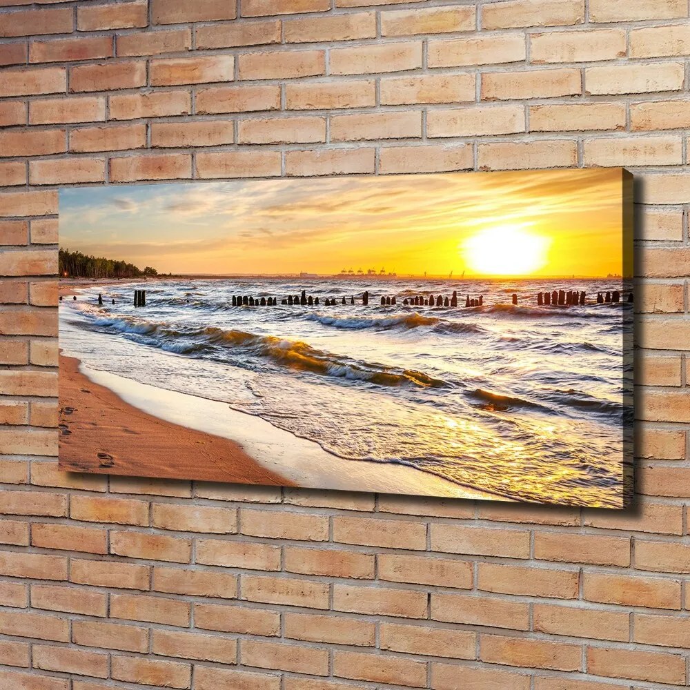 Foto obraz na płótnie Zachód słońca plaża