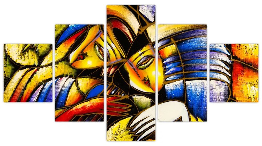 Obraz - Obraz olejny, kochankowie (125x70 cm)