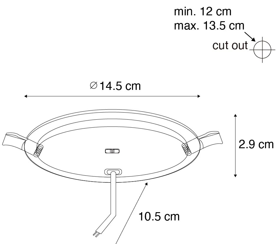 Zestaw 6 reflektorów wpuszczanych białych 14,5 cm z regulacją Kelvina za pomocą przełącznika DIP - Stephanie Nowoczesny Oswietlenie wewnetrzne