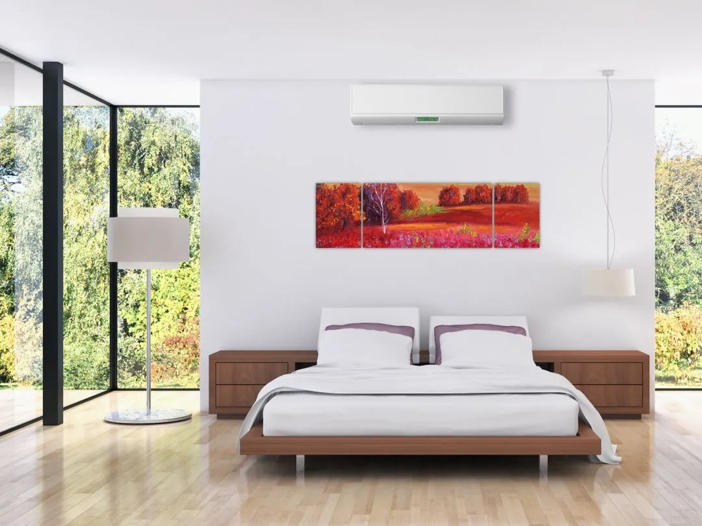 Obraz czerwonego krajobrazu (170x50 cm)