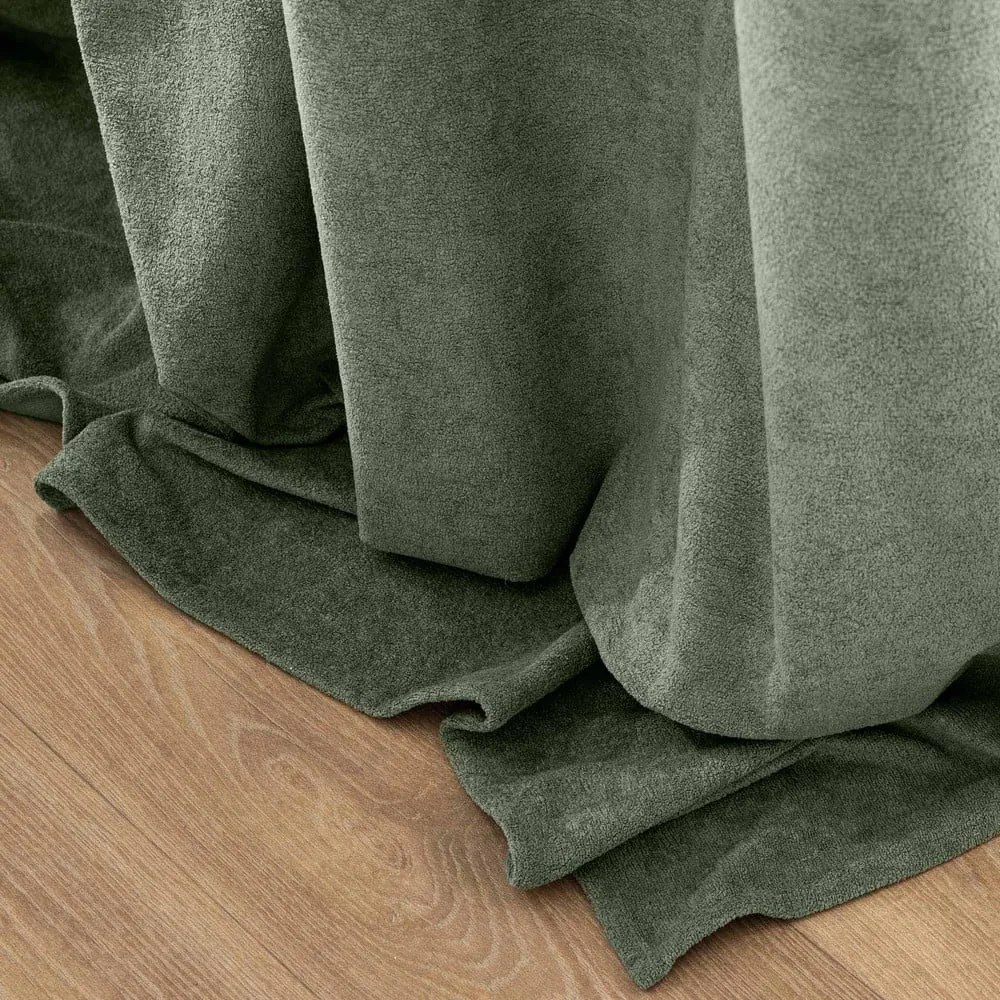 Zielona zasłona z materiału bouclé 140x260 cm Winona – douceur d'intérieur
