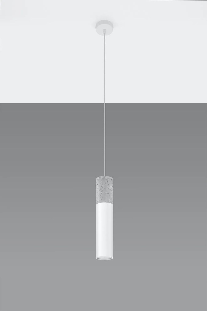 Biała loftowa lampa wisząca tuba - 16X EX568 D0-A31