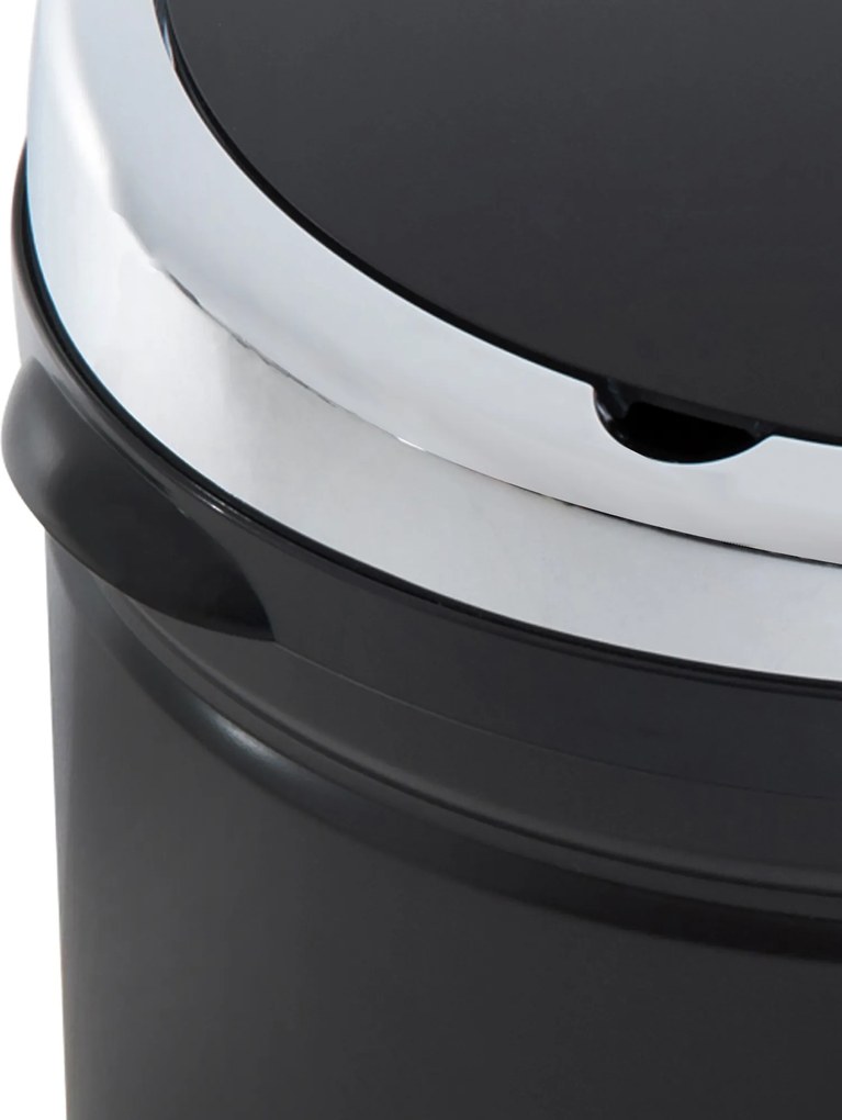 HOMCOM Kosz na śmieci automatyczny z czujnikiem ruchu Stal nierdzewna Elegancki design 30 5x30 5x81 5cm Czarny | Aosom PL