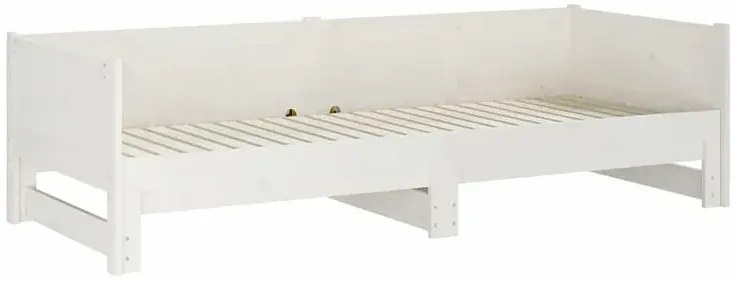 Białe łóżko rozsuwane sosnowe 2x(80x200) cm - Eluwin 3X